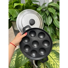 Khuôn Bánh Khọt 8 Lỗ Chống Dính Kèm Nắp Đậy