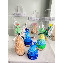 [Full phụ kiện ] Set Nguyên Liệu Làm Cây Thông Noel Bằng Kẽm Nhung Tặng Kèm Đèn Led