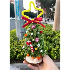 [ Full phụ kiện ] Set Tự Làm Cây Thông Noel Bằng Kẽm Nhung Nhiều Kích Thước Nguyên Liệu Làm Cây Thông Kẽm Nhung