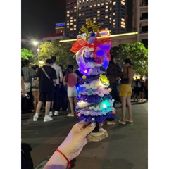 [Full phụ kiện ] Set Nguyên Liệu Làm Cây Thông Noel Bằng Kẽm Nhung Tặng Kèm Đèn Led