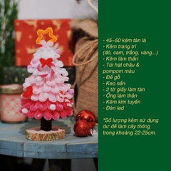 [Full phụ kiện ] Set Nguyên Liệu Làm Cây Thông Noel Bằng Kẽm Nhung Tặng Kèm Đèn Led