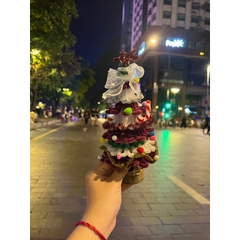 [Full phụ kiện ] Set Nguyên Liệu Làm Cây Thông Noel Bằng Kẽm Nhung Tặng Kèm Đèn Led