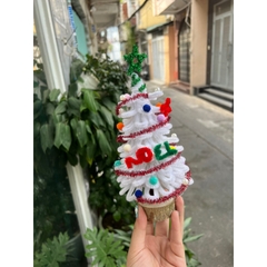 [Full phụ kiện ] Set Nguyên Liệu Làm Cây Thông Noel Bằng Kẽm Nhung Tặng Kèm Đèn Led