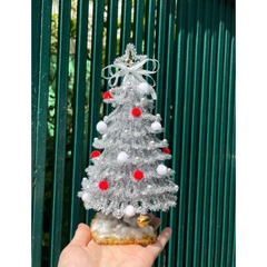 [Full phụ kiện ] Set Nguyên Liệu Làm Cây Thông Noel Bằng Kẽm Nhung Tặng Kèm Đèn Led