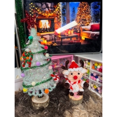 [Full phụ kiện ] Set Nguyên Liệu Làm Cây Thông Noel Bằng Kẽm Nhung Tặng Kèm Đèn Led