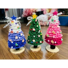 [Full phụ kiện ] Set Nguyên Liệu Làm Cây Thông Noel Bằng Kẽm Nhung Tặng Kèm Đèn Led