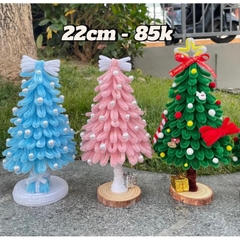 [Full phụ kiện ] Set Nguyên Liệu Làm Cây Thông Noel Bằng Kẽm Nhung Tặng Kèm Đèn Led