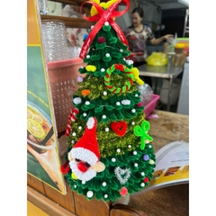 [Full phụ kiện ] Set Nguyên Liệu Làm Cây Thông Noel Bằng Kẽm Nhung Tặng Kèm Đèn Led