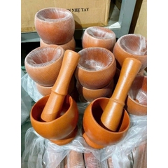 Bộ Cối Chày Gỗ Dùng Đễ Giã Tỏi Hành Ớt Kháng Khuẩn Chống Nấm Mốc