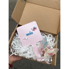 Gương Cầm Tay Custom Theo Yêu Cầu Gương Vuông Đính Chữ Theo Yêu Cầu