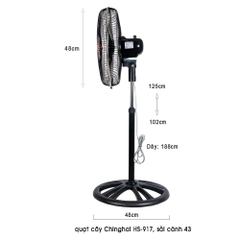 Quạt cây Chinghai HS-917, sải cánh 43cm, công suất 75w