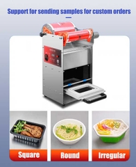 DF280YT Máy dán miệng khay thực phẩm (tự động khay tròn)