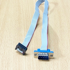 Dây Cáp Dẹt IDC Flat Ribbon Cable DB9 Female to FC-10 Male Connector Length 40Cm
