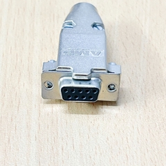 Đầu Jack Hàn AMP RS232 DB9 Female Metal Shielded Connector Gold Plated Shell Kit 9 Pin Serial Port For PLC/HMI/ Servo Driver Encoder Communication Cable