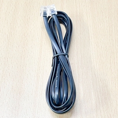 Cáp Modem, Fax, Phone DC080000080 112666-008 RJ11 6P4C to RJ11 6P4C 4 Wire Interconnect Telephone Crossover Cable Flat Black Length 2M