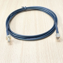 Cáp nối dài Anten RG174 Chuẩn SMA đực -cái Dài 1.5M RP-SMA-Plug cái ren trong, lỗ giữa - RP-SMA-Jack đực ren ngoài kim giữa dùng cho anten wifi 2.4G 5.8G đầu có lỗ giữa.