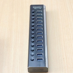 Bộ Chia USB 3.1 HUB 13 Cổng ROSONWAY Nguồn Ngoài 12V Vỏ Nhôm Rosonway Alumium 13 Port Powered USSB 3.0 Hub with 72W Hàng Original Tháo Thiết Bị