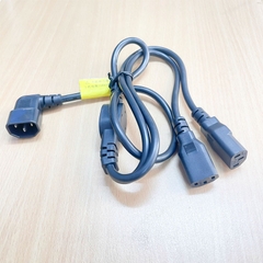 Dây Nguồn Vuông Góc C14 to Dual C13 Y Splitter Power Cord 10A 250V 3X0.75mm Dài 1M