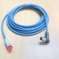 Cáp Điều Khiển KEYENCE OP-88302 Ethernet Cable M12 4 Pin D-Code Male to RJ45 Dài 5M For KEYENCE Barcode Reader Scanner