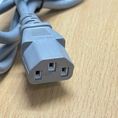 Dây Nguồn Máy Tính 2 Chân Tròn to C13 AC Power Cord 10A 250V 3X0.75mm 18AWG Grey Length 1.5M