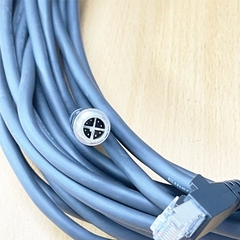 Cáp XC-M12EN-M8SR-10M-R Cable M12 X-Coded 8 Pin Male to RJ45 Ethernet TAIYO E67647-WH AWM 20276 80°C 30V VW-1 4PX26AWG LF KUBON CABLE For Cognex Camera