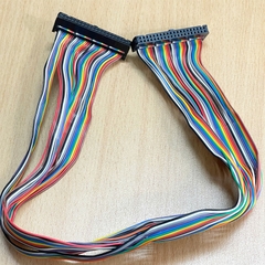 Cáp IDC Flat Ribbon Data Rainbow Color 40 Pin Female to Female 40 Pin FC 2*20 Pitch 2.54mm 28AWG 105°C 300V Length 50Cm For Machines, PLC, Digital I/O Terminal Block Board
