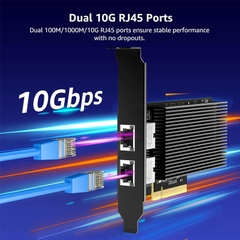 Card mạng Intel V540-T2 PCI-Express x8 DUAL PORT 10G X540-T2 Intel Chipset PCIe x8 Dual Copper RJ45 10Gbps Port Ethernet Network Card