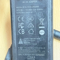 Adapter 24V 2.5A YC60-2402500 Connector Size 3 Pin Mini Din 10mm For Printer POS Printer Accessories.