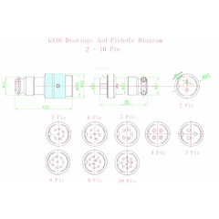 Cáp GX16 6 Pin Cable Double Female Head Aviation Cordset, GX16 6 Pin Panel Mount Circular Metal Aviation Connector Adapter Female to Female Length 1M
