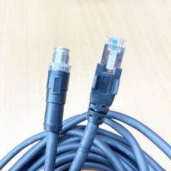 Cáp XC-M12EN-M8SR-10M-R Cable M12 X-Coded 8 Pin Male to RJ45 Ethernet TAIYO E67647-WH AWM 20276 80°C 30V VW-1 4PX26AWG LF KUBON CABLE For Cognex Camera