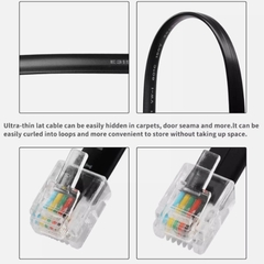 Dây Cáp RJ12 6P6C 6 Pin Straight Wired Cable 6P6C Male to Male Flat Telephone Cord,Polycom Microphone