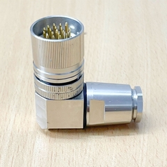 Đầu Rắc Original HUMMEL Connector M23 19 Pin M23 19 Pin Male Connectors Solder Type for Cable Shield 90 Degree