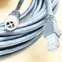Cáp XC-M12EN-M8SR-10M-R M12 X-Coded Ethernet Network Connector to RJ45 GigE Vision Dài 10M IS ROBOT LINE-STP E5 4PRX24AWG E11405 AWM 20276 80C 30V VW-1 AWM For Datalogic Matrix 220 Barcode Scanner