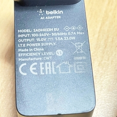 Adapter 15V 1.5A Belkin 2ADH023H EU Electronics EU Plug OEM Sartorius 6971991 15V 530mA DC + ---C--- Connector Size 5.5mm x 2.5mm For Cân Phân Tích Sartorius Quintix 125D-1S