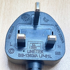 Dây Nguồn LINETEK BS-1363/A LP-61 UK Plug BS 1363 to IEC 320 C5 Power Cord LS-15 5A/2.5A 250V 3x0.75mm² Dài 1.8M