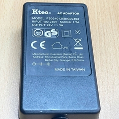Adapter 24V 3A Ktec FS0240125BIG02403 Connector Tip Size 5.5mm x 2.5mm