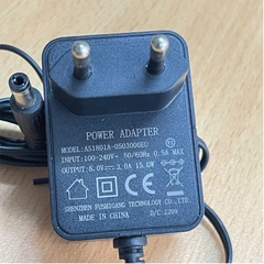 Adapter 5V 3A 15W AS1801A-0503000EU Chân Cắm Nguồn Điện 2 Chân Tròn Connector Size DC 5.5mm x 2.5mm