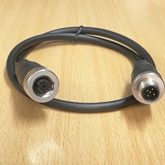 Cáp M12 5 Pin Male A-Code to 5 Pin Female A-Code Dài 0.5M Industrial Shielded Cable Aviation For Máy chế biến gỗ