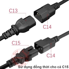 Dây Nguồn OEM CAB-C15-CBN IEC 60320 C14 to C15 10A 250V 18AWG 3x1.0mm²  cho PDU , UPS, PC