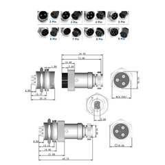 Đầu Hàn Rắc Connector GX16 Jack 2 Pin Female