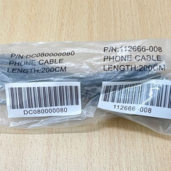 Cáp Modem, Fax, Phone DC080000080 112666-008 RJ11 6P4C to RJ11 6P4C 4 Wire Interconnect Telephone Crossover Cable Flat Black Length 2M