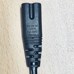 Dây Nguồn 2 Chân Dẹt Số 8 VOLEX HG SZC7S  AC Power Cord Schuko CEE7/16 Euro Plug to C7 2.5A 250V 2Cx0.75mm² For Printer or Adapter Cable Flat PVC Black Length 1.5M