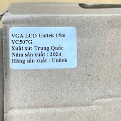 Cáp VGA UNITEK YC507G Dài 15M Dùng cho TV, Máy tính, Máy chiếu, Màn hình Monitor...