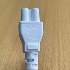 Dây Nguồn CHAO HUI CH-231 CH-706 Chuẩn 2 Chân Đầu Tròn AC Power Cord Schuko CEE7 Euro Plug to C5 2.5A 16A 250V 3x0.75mm² Color White Dài 0.7M