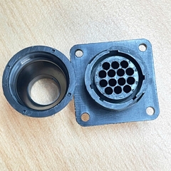 Đầu Nối Cáp SMEMA 206043-1 14 Pin Female Standard Circular Connector For Wire & Cable Reverse Gender Power & Signal Black Circular Plastic Connectors