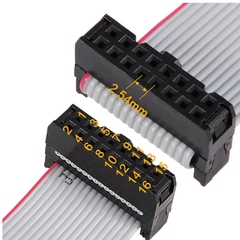 Cáp Bẹ Nhiều Màu 16 Pin 2.54mm Pitch 2x8P 16 Wire IDC Flat Rainbow Ribbon Cable IDC Female to Female Dài 90Cm