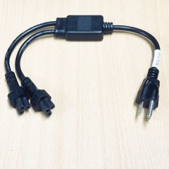 Dây Nguồn 3 Chân 2 Dẹt 1 Tròn Chia Chữ Y Type Splitter Power Cord  NEMA 5-15p KEMP KMP-02 KMP-33 to IEC-C5 Dài 0.4M