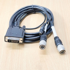 Cáp DVI-I Male to 2 Port Hirose 12 Pin Female HR10A-10P-12S(73) Video Splitter Cable Hirakawa Dài 1M For CCD Machine Vision Camera