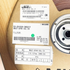Cáp Bẹ Nhiều Màu Cầu Vồng MISUMI MAS-SFKK-SCL-20 IDC 20 Pin Dài 61M 200Ft Rainbow Color Flat Ribbon Cable 20 Wire 7/0. 127mm (AWG-28) 300V 105°C For IDC 20P Pitch 2.54mm