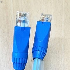 Dây Nhẩy CAT6A Shielded LSZH SFTP IOLINK Ethernet Network Patch Cord up to 10GBase-T and 500MHz Straight Through Cable Blue Dài 0.3M